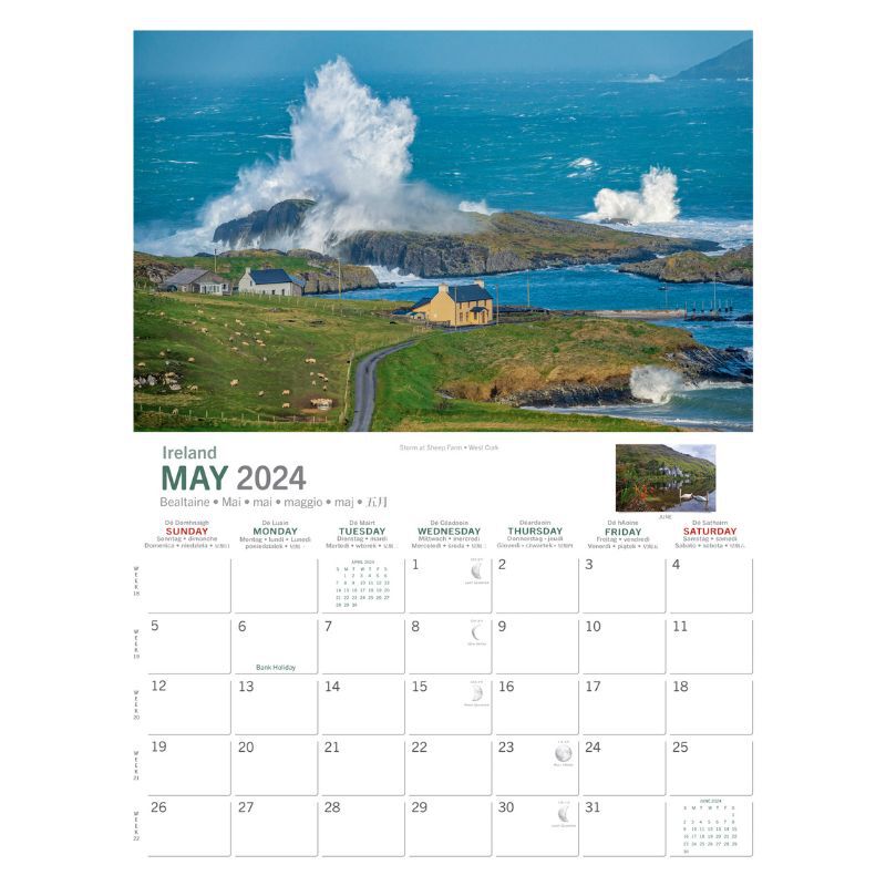 A4 Wild Ireland Calendar 2024 by Liam Blake